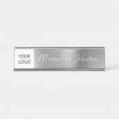 Porte-nom Pour Bureau Logo Executive Silver Professional (Devant)