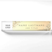 Porte-nom Pour Bureau Logo Gold Custom Executive Professional (Devant)