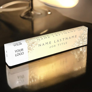 Porte-nom Pour Bureau Logo Gold Custom Executive Professional