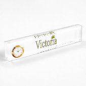 Porte-nom Pour Bureau Logo Gold Victoria Name,