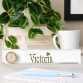 Porte-nom Pour Bureau Logo Gold Victoria Name,