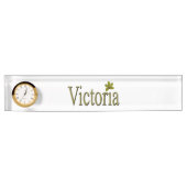Porte-nom Pour Bureau Logo Gold Victoria Name, (Devant)