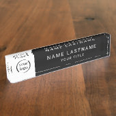 Porte-nom Pour Bureau Logo moderne simple avec nom et titre (Taille)