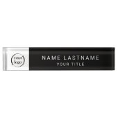 Porte-nom Pour Bureau Logo moderne simple avec nom et titre (Devant)