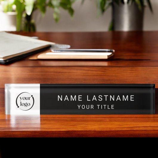Porte-nom Pour Bureau Logo moderne simple avec nom et titre