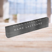 Porte-nom Pour Bureau Logo personnalisé élégant noir blanc bureau