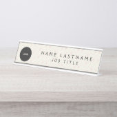 Porte-nom Pour Bureau Logo Personnalisé Executive Navy Blue Professional (Devant)