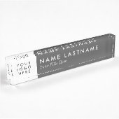 Porte-nom Pour Bureau Logo personnalisé gris foncé moderne