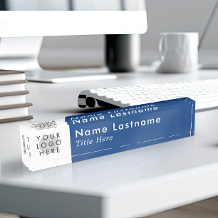 Porte-nom Pour Bureau Logo Personnalisé Moderne Simple Marine Bleu tenda