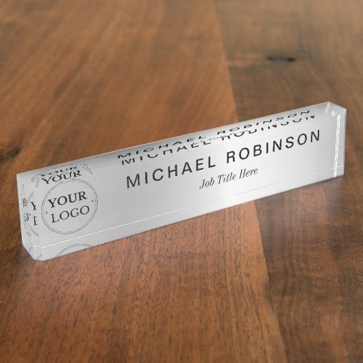 Porte-nom Pour Bureau Logo personnalisé Professionnel (Taille)