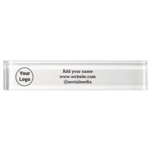 Porte-nom Pour Bureau Logo personnalisé simple et élégant ici société d