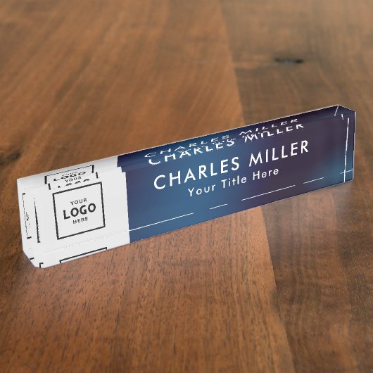 Porte-nom Pour Bureau Logo professionnel moderne Bureau (Taille)