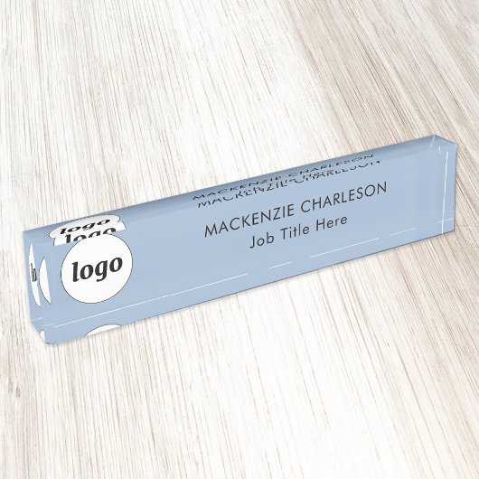 Porte-nom Pour Bureau Logo simple avec texte personnalisé Business Powde