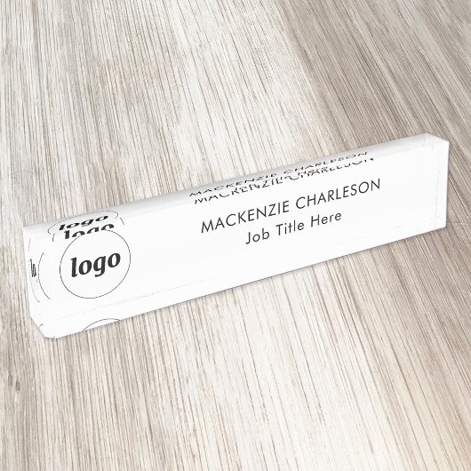 Porte-nom Pour Bureau Logo simple avec texte personnalisé professionnel