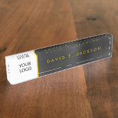 Porte-nom Pour Bureau Logo sur mesure Gold Luxe Professional Executive (Taille)