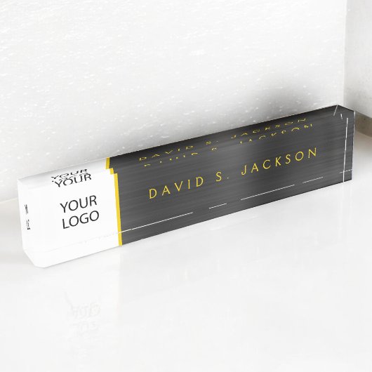 Porte-nom Pour Bureau Logo sur mesure Gold Luxe Professional Executive