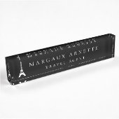 Porte-nom Pour Bureau Logo Tour Eiffel noir