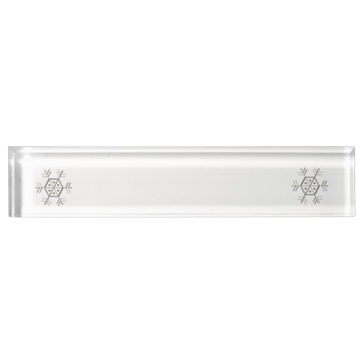 Porte-nom Pour Bureau Look 3-D Silver et Gold Snowflake (Devant)