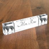 Porte-nom Pour Bureau Loup (Taille)