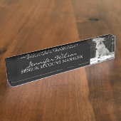 Porte-nom Pour Bureau Loup de Neige (Taille)