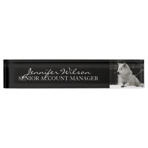 Porte-nom Pour Bureau Loup de Neige