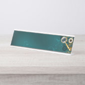 Porte-nom Pour Bureau Loupe en style Steampunk (Devant)