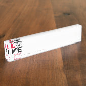 Porte-nom Pour Bureau Love football (Taille)