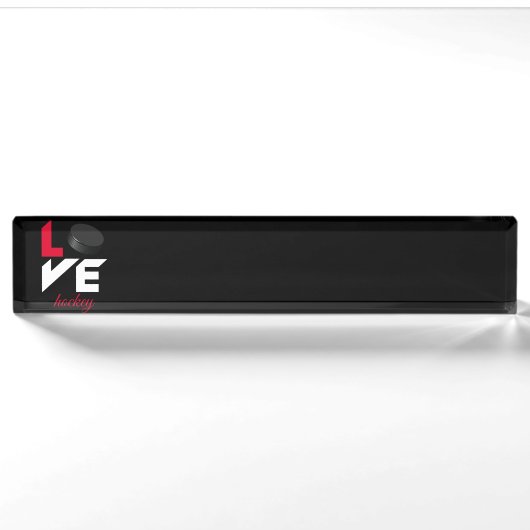 Porte-nom Pour Bureau Love hockey (Devant)