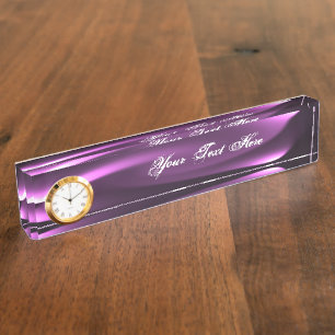 Porte-nom Pour Bureau Lumières Tournantes Violettes