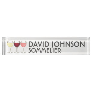 Porte-nom Pour Bureau Lunettes de vin rouge blanc rosé