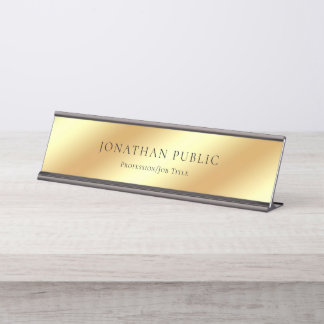 Porte-nom Pour Bureau Luxe élégant moderne de modèle de charme d'or noir
