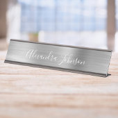 Porte-nom Pour Bureau Luxe et professionnel Silver Foil Moderne