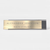 Porte-nom Pour Bureau Luxe Gold Foil Entreprise moderne (Devant)
