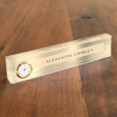 Porte-nom Pour Bureau Luxe Gold Professionnel Entreprise Moderne (Taille)