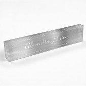 Porte-nom Pour Bureau Luxe Professionnel Silver Foil Moderne