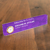 Porte-nom Pour Bureau Luxueux Satin pourpre concassé (Taille)