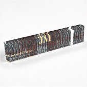 Porte-nom Pour Bureau Luxury Executive Monogram Premium Leather 