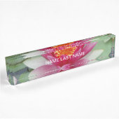 Porte-nom Pour Bureau Lys d'eau de Lotus rose