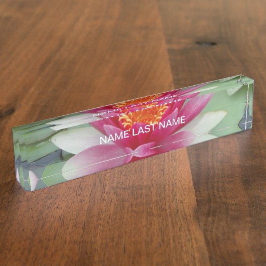 Porte-nom Pour Bureau Lys d'eau de Lotus rose (Taille)
