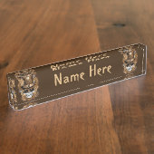 Porte-nom Pour Bureau Machine rétro Voodoo à vapeur crâne (Taille)