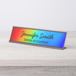 Porte-nom Pour Bureau Macro photo Holographique Rainbow Ombre