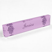 Porte-nom Pour Bureau Main de henné de Hamsa (violet)