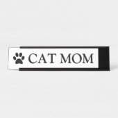 Porte-nom Pour Bureau Maman Chat Patte (Devant)