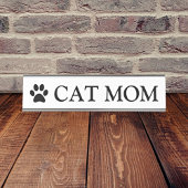 Porte-nom Pour Bureau Maman Chat Patte
