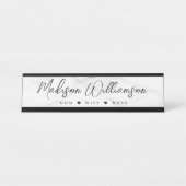 Porte-nom Pour Bureau Maman, Femme, Boss Brosse tendance Script Faux Mar (Devant)