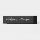 Porte-nom Pour Bureau Maman, Femme, Patron Trendy Brush Script Noir (Devant)