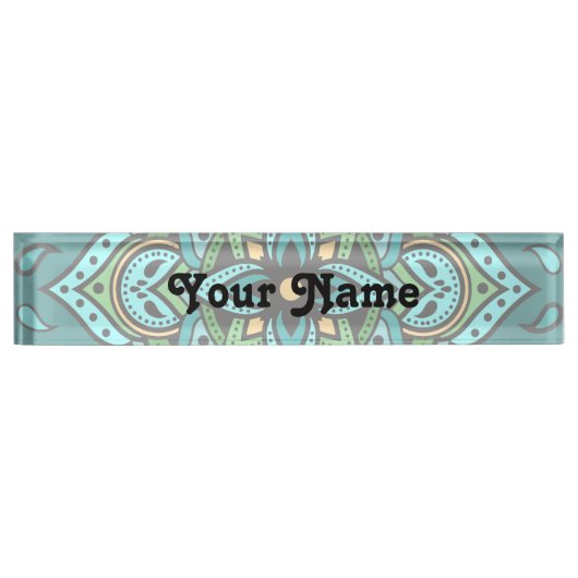 Porte-nom Pour Bureau Mandala (Devant)