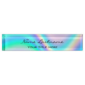 Porte-nom Pour Bureau Maquillage Rose Esthétique beauté Holographe Unico (Devant)