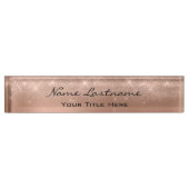 Porte-nom Pour Bureau Maquillage Rose Esthétique Studio de Beauté Cuivre (Devant)