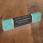 Porte-nom Pour Bureau Marbre à la mode de turquoise d'avocat d'avocat (Taille)